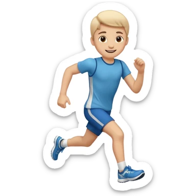 High resolution of ful body kid running  sticker