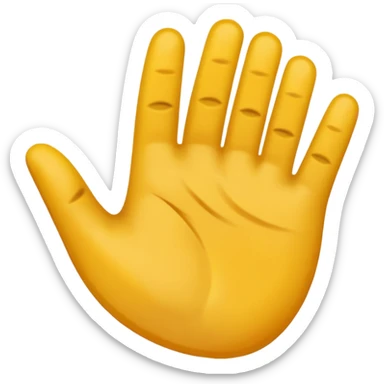 mano plana vista de lado apuntando 45 grados hacia arriba sticker