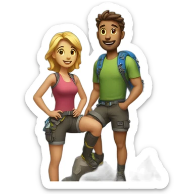 Climb a mountain - couple  sticker