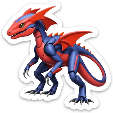 Heliolisk-Salandit-Cyclizar-Genesect-Pokémon, full body sticker