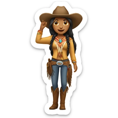 Native American Cowgirl sticker