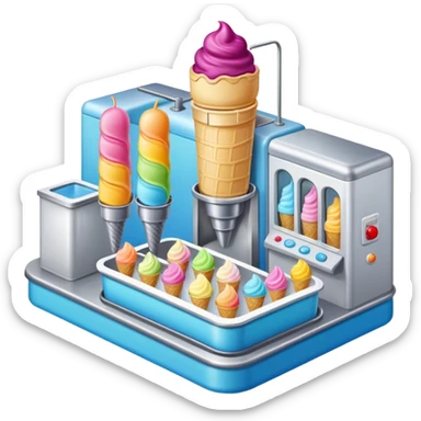 Ice cream factory with machines and production lines sticker