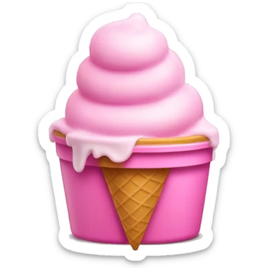 Pink tub of ice cream sticker