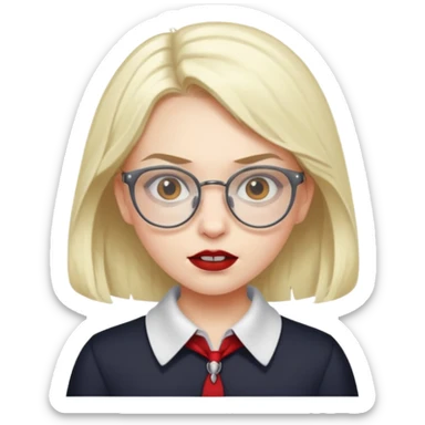 a vampire nerd girl sticker