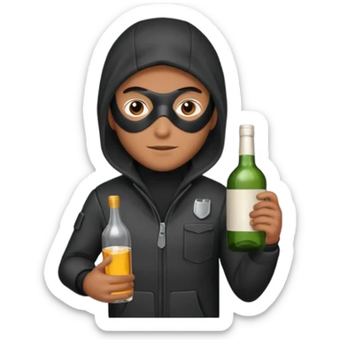 Stealing alcohol in a thief suit sticker