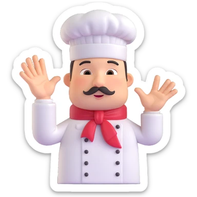 chef making a 'chef's kiss' gesture, expressive, clear, suitable for emoji sticker