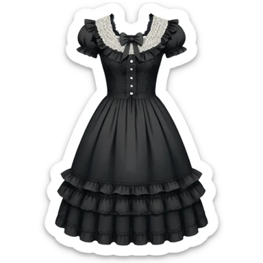 Lolita dress, white and creepy sticker