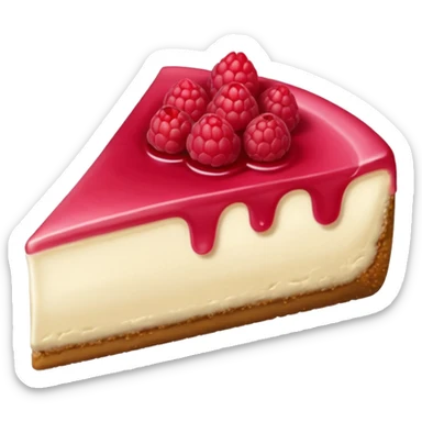 Cheesecake slice with raspberry on top sticker