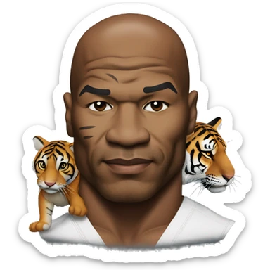 Mike Tyson with tiger sticker