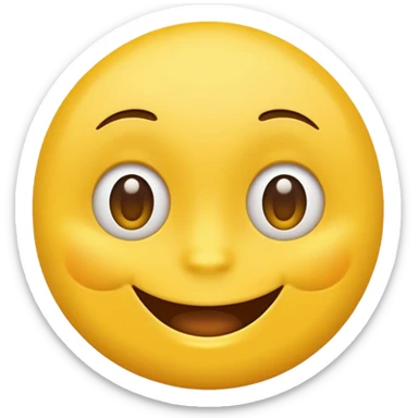 create an like yellow emoji that looks teally relaxed and smiles more on one site than another like one part of the mouth is wider up then the other sticker