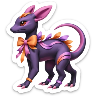 Shiny Dusknoir-Salandit-Sylveon-Fakémon-hybrid-creature (full body)  sticker
