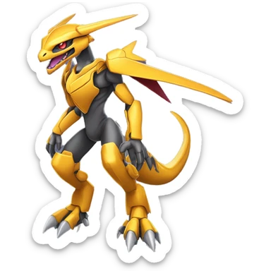  Cool Edgy Godly Futuristic Digimon-Fakemon-Genesect-Raptor-Reptile full body sticker