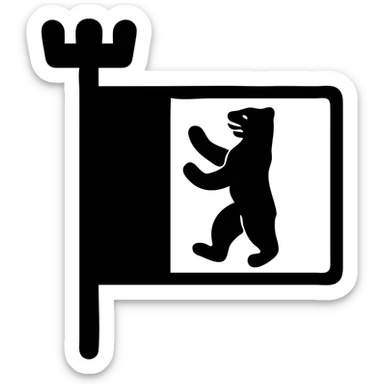 Tempelhof Flag simple modern icon sticker