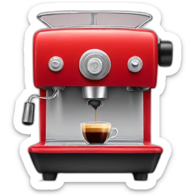 Red espresso machine sticker