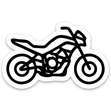 silhouette of a Yamaha MT-07 motorcycle, iconic style, minimalist, black outline, transparent background sticker