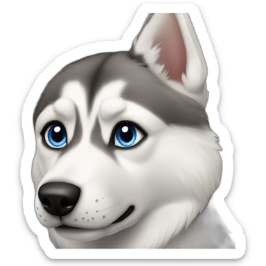 small-husky-shepherd-blue-eyes-partial-black-muzzle sticker