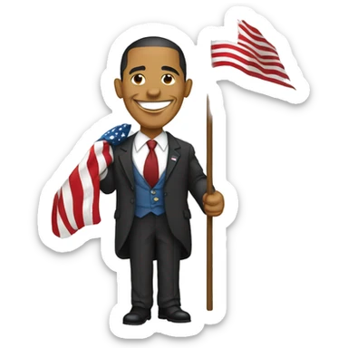 Obama avec le drapeau algérien  sticker