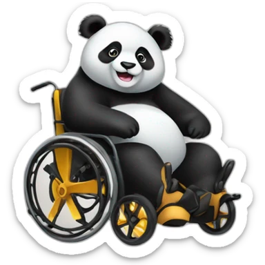 Panda en fauteuil roulant sticker