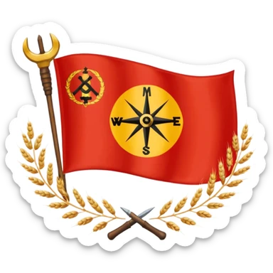 The flag of East Germany (the German Democratic Republic or GDR) consisted of the traditional German black, red, and gold horizontal tricolor, distinguished by a central emblem of a Centered in the red band, the national emblem featured a hammer, a compass, wreath of wheat. sticker