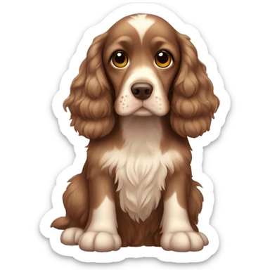 cocker spaniel with many hearts  sticker