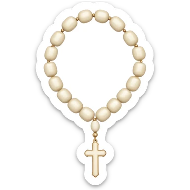 white prayer bead sticker