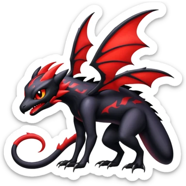 Shiny Epic Badass Gothic Noibat-Salandit-Litten-Hybrid sticker