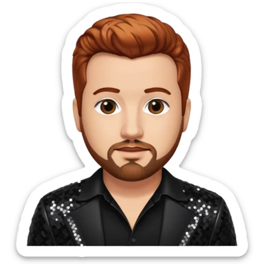 Joey Fatone from 'N Sync with auburn hair, black sequin outfit, light skin sticker