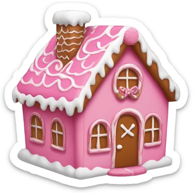 A pink gingerbread house sticker