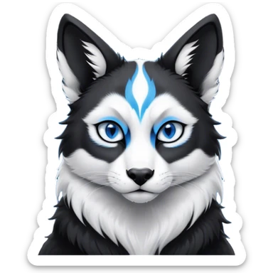 Cinematic Meme-Worthy Grumpy Black and White Border Collie Portrait Emoji, Head held high but eyes filled with dramatic disappointment, smooth black and white fur with a deeply furrowed brow forming an unmistakable scowl, floppy ears slightly angled back in disapproval, piercing blue eyes glaring with pure exasperation, Simplified yet hilariously over-exaggerated features, highly detailed, glowing with an aura of supreme annoyance, high shine, exhausted yet judgmental, stylized with an almost regal pettiness, bright but brooding, soft glowing outline, capturing the essence of a herder that has seen it all and is thoroughly unimpressed, so meme-worthy it feels like it could instantly become the next viral sensation of grumpiness! sticker