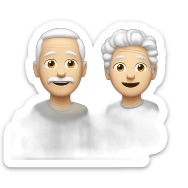two old white best friends one hand up no mustache sticker