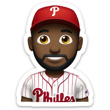 White skin Phillies player standing sticker