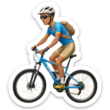 Bicicleta Mtb, ciclista montado, montaña sticker