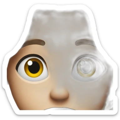 Suspicious look to the side sticker