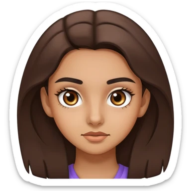 teenage girl with thick eyebrows and big brown eyes  sticker