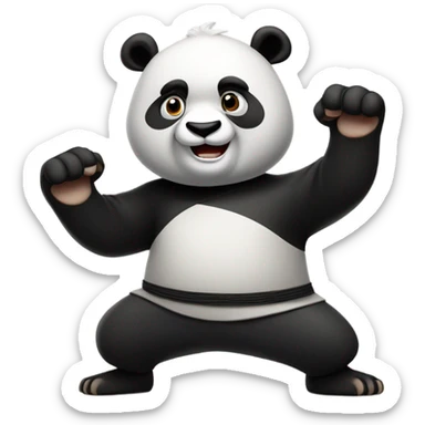 Panda doing kung fu ￼ sticker