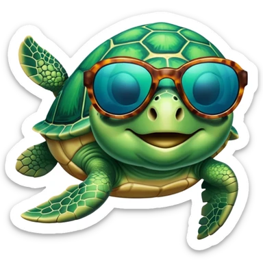 Sea turtle with sunglasses  sticker
