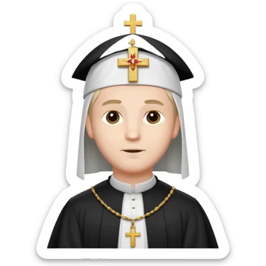 Graduating young priest catholicwhite man, catholic, with spirit saint over his head sticker