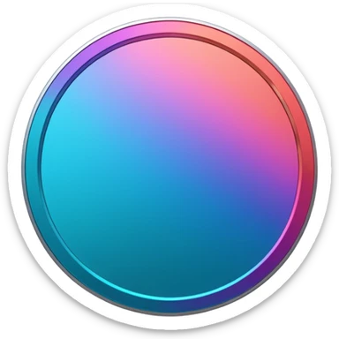 
One  Rotate 35 degree  coin color in in gradient of turquoise, blue, pink, purple, and coral sticker