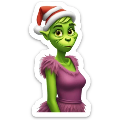 Grinch in a dress sticker