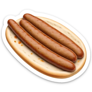 Cevapi Cinematic Realistic Cevapi Dish Emoji, depicted as modest, short, skinless sausages served with traditional flat bread, rendered with realistic textures and rustic, inviting lighting. sticker