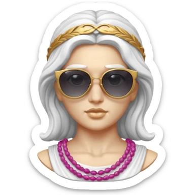 greek goddess sculpture wearing sunglasses sticker
