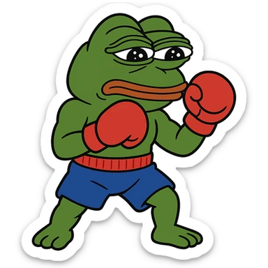 create a pepe boxing, white background sticker