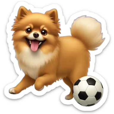 Pomeranian jugando futbol sticker