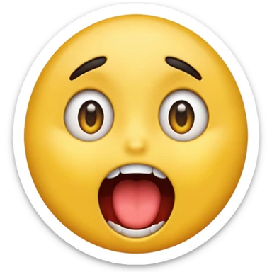 cartoon sticker of a surprised emoji with open mouth, colorful and cheerful, no text, suitable for WhatsApp and Instagram sticker