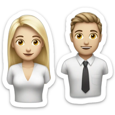 two-Colleagues-talking-white-skin sticker