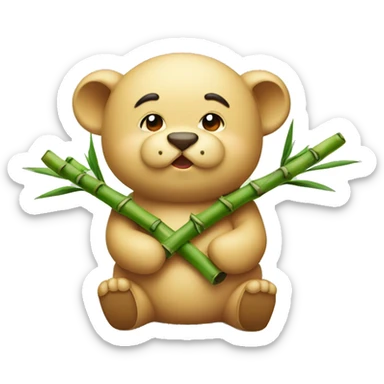 Fu Bao chewing bamboo sticker