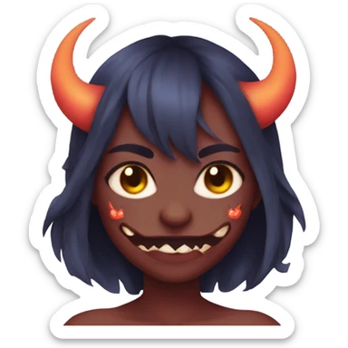 demon oni girl sticker