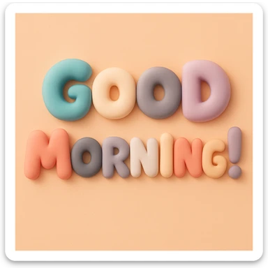 ”Good Morning!” in mochi style sticker