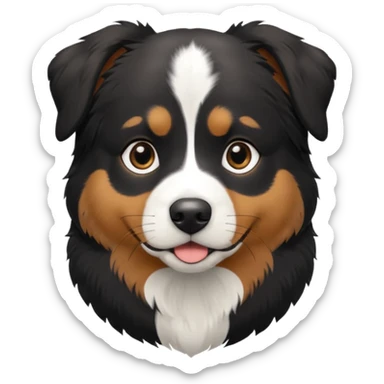 Australian Shepherd Rottweiler mix black and white dog mix sticker