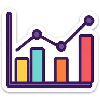 A structured data icon representing a graph, clean and modern design, suitable for digital interfaces, purple as main color. sticker